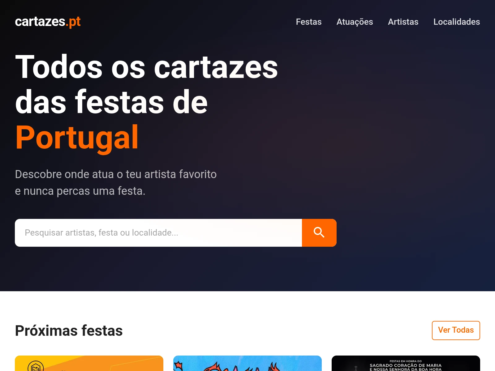 Cartazes — captura de ecrã