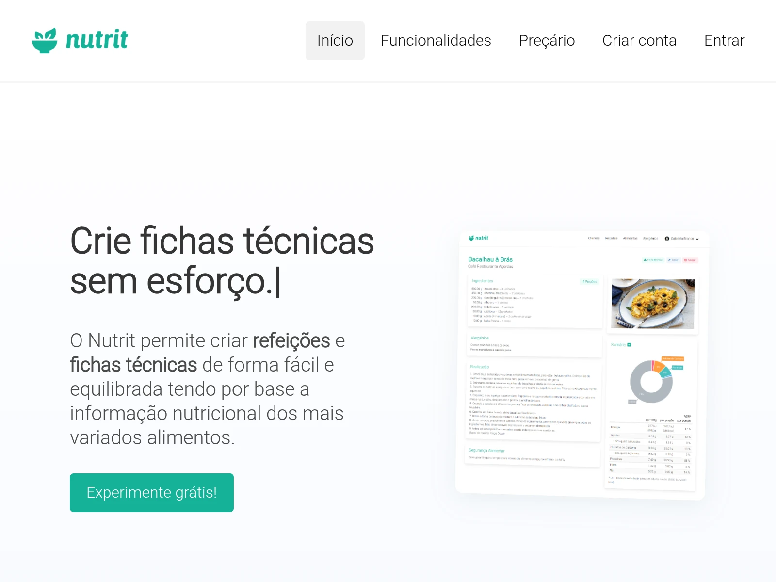 Nutrit — captura de ecrã